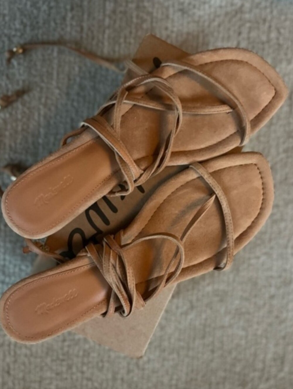 Madewell Women’s Tan Lace-Up Suede Sandal Size 10.5